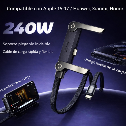 Carga Fit - Soporte plegable - Cable ultrarrápido 240W